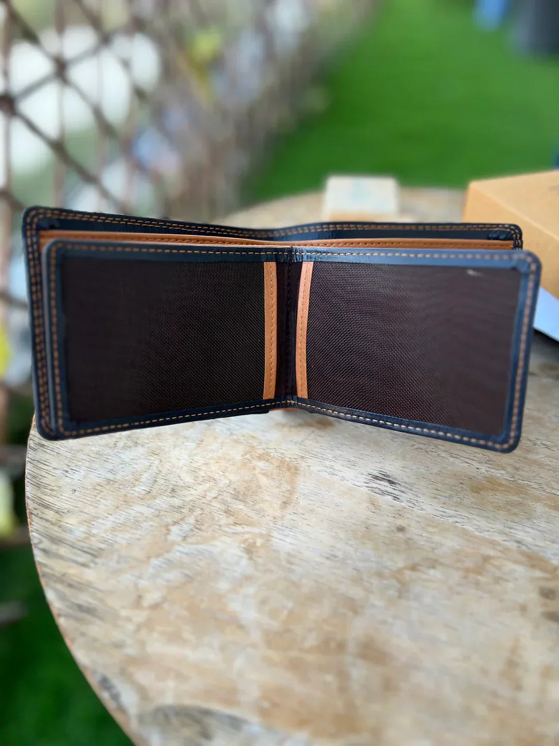 Royal Contrast Double-Stitch Wallet